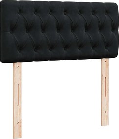 vidaXL Κρεβάτι Boxspring με Στρώμα Μαύρο 90x200 εκ. Βελούδινο