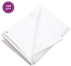 vidaXL Μουσαμάς Λευκός 260 γρ./μ.² 3x5 μ. από HDPE