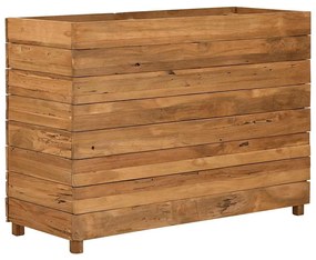 vidaXL Ζαρντινιέρα Υπερυψωμένη 100x40x72 εκ. Ανακυκλ. Ξύλο Teak/Ατσάλι