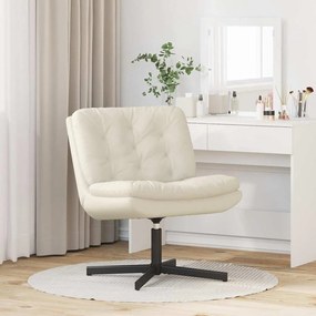 vidaXL Γυριστή Χαλαρωτική Καρέκλα Κρεμ 63 x 75 x 76 εκ Βελούδο