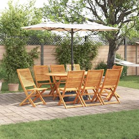 vidaXL Σετ Φαγητού Κήπου 9 pcs Καστανό Large Μασίφ ξύλο ακακίας