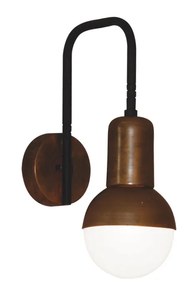 Φωτιστικό Τοίχου - Απλίκα HL-3551-1 OWEN OLD BRONZE &amp;  BLACK WALL LAMP - Μέταλλο - 77-3946