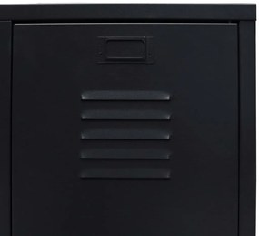 vidaXL Ντουλάπι με Βιομηχανικό Στιλ Μαύρο 67 x 35 x 107 εκ. Μεταλλικό