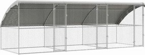 vidaXL Κλουβί Σκύλου 3 pcs Ασημί 6 x 2 x 2 m Γαλβανισμένος χάλυβας