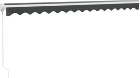 vidaXL Τέντα Πτυσσόμενη Ανθρακί 4 x 3 μ. Ύφασμα και Αλουμίνιο