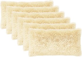 vidaXL Κάλυμμα Μαξιλαριού 6 pcs HEERLEN Κρεμ 40 x 80 cm PV Φλίς
