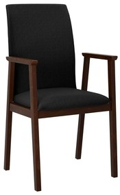 Καρέκλα Victorville 336, Καρυδί, Μαύρο, 91x43x40cm, 7 kg, Ταπισερί, Ξύλινα, Μπράτσα, Ξύλο: Σημύδα | Epipla1.gr