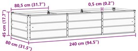 vidaXL Γλάστρα Πράσινο 240 x 80 x 45 cm Ατσάλι