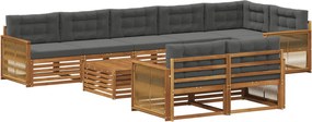 vidaXL Σειρά Καναπέ Εξωτερικού με μαξιλάρι 9 pcs