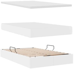 vidaXL Κρεβάτι Αποθήκης Καθαρό Λευκό 120 x 200 cm Τεχνητό Δέρμα