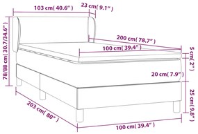 ΚΡΕΒΑΤΙ BOXSPRING ΜΕ ΣΤΡΩΜΑ TAUPE 100 X 200 ΕΚ. ΥΦΑΣΜΑΤΙΝΟ 3126625