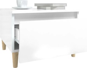 vidaXL Βοηθητικά Τραπέζια 2 τεμ. Γυαλ.Λευκό 50x46x35 εκ. Επεξ. Ξύλο