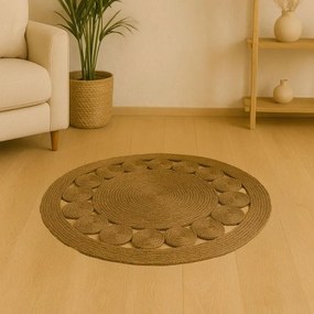 Χαλί Lopzerc Inart φυσικό σχοινί Φ80x2εκ 80x80x2 εκ.