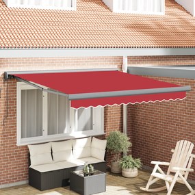 vidaXL Αυτόματη Ανασυρόμενη Τέντα Κόκκινη 300x250 εκ