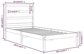 ΠΛΑΙΣΙΟ ΚΡΕΒΑΤΙΟΥ ΜΑΥΡΟ 75X190 ΕΚ. ΜΑΣΙΦ ΞΥΛΟ 2FT6 SMALL SINGLE 3104897