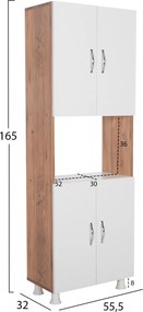 ΕΠΙΠΛΟ ΚΟΥΖΙΝΑΣ/ΝΤΟΥΛΑΠΙ RAD HM18196.04 ΜΕΛΑΜΙΝΗ ΦΥΣΙΚΟ-ΛΕΥΚΟ 55,5x32x165Υεκ.