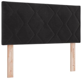 vidaXL Κρεβάτι Box Spring με Στρώμα Μαύρο 90x190 εκ. Βελούδο