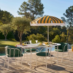 Πολυθρόνα τραπεζαρίας κήπου, από ατσάλι, με μαξιλάρια, LACOMO