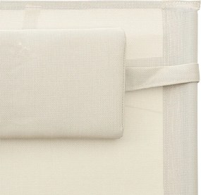 vidaXL Ξαπλώστρες 2 τεμ. Κρεμ/Γκρι από Textilene