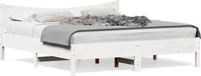 vidaXL Σκελετός Κρεβ. Χωρίς Στρώμα Λευκό 180x200 εκ Μασίφ Πεύκο
