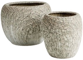 Κασπώ Kanche (Σετ 2Τμχ) 032436 48x48x39,5/31x31x35cm Beige-Black Κεραμικό