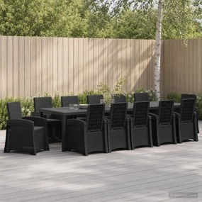 vidaXL Σέτ φαγητού για κήπο 14 τμχ. Ανθρακί 150 cm PP