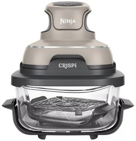 Φριτέζα ζεστού αέρα φορητός 4σε1 Ninja CRISPi FN101EUST, 1700W, 3.8l, 6 μερίδες, 2 γυάλινα δοχεία, 4 προγράμματα, χωρίς PFAS και BPA, Μπεζ
