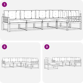 vidaXL Σειρά Καναπέ Εξωτερικού 4 pcs Άσπρο και Ανθρακί Πολυεστέρας