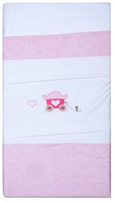 Παπλωματοθήκη Βρεφική Celine 1 White-Pink Anna Riska 110x150cm 100% Cotton