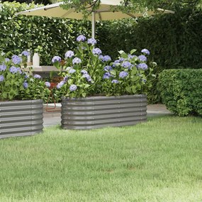vidaXL Ζαρντινιέρα Υπερυψ. Γκρι 114x40x36 εκ. Γαλβανισμένος χάλυβας