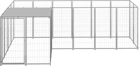 vidaXL Σπιτάκι Σκύλου Ασημί 4,84 μ² Ατσάλινο