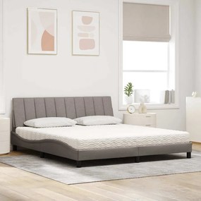 vidaXL Κρεβάτι Taupe 180x200 εκ. Υφασμάτινο