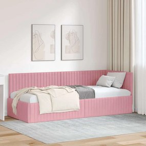 vidaXL Κρεβάτι Γωνίας Ροζ 80 x 200 cm Βελούδο