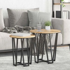 vidaXL Φινιρίσματα Τραπεζιών 2 pcs Χειροποίητη δρυς