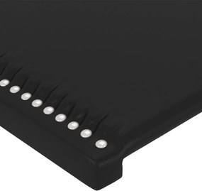 vidaXL Κεφαλάρι Μαύρο 100x5x118/128 εκ. από Συνθετικό Δέρμα