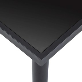 vidaXL Τραπεζαρία Μαύρη 140 x 70 x 75 εκ. από Ψημένο Γυαλί