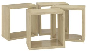 vidaXL Ράφια Κύβοι Τοίχου 4 τεμ. Sonoma Δρυς 26 x 15 x 26 εκ.