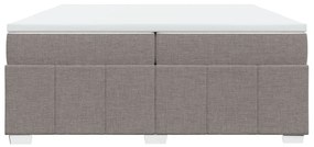 Κρεβάτι Boxspring με Στρώμα Taupe 200x200 εκ. Υφασμάτινο - Μπεζ-Γκρι