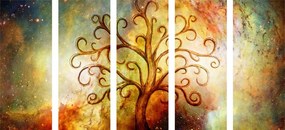 5 μέρη εικόνα δέντρο της ζωής με αφαίρεση του σύμπαντος