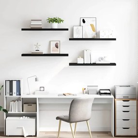 vidaXL Ράφια Τοίχου 4 τεμ. Μαύρα 90x23,5x3,8 εκ. MDF