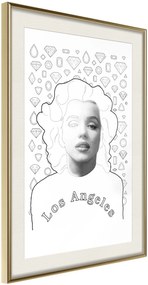 Αφίσα - Marilyn in Los Angeles - 30x45 - Χρυσό - Με πασπαρτού