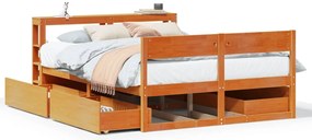 vidaXL Σκελετός Κρεβ. Χωρίς Στρώμα Καφέ Κεριού 150x200 εκ Μασίφ Πεύκο