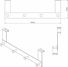 Κρεμάστρα Πόρτας 4 Θέσεων Grekon 304 Red