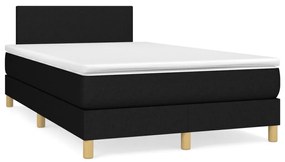 Κρεβάτι Boxspring με Στρώμα Μαύρο 120x190 εκ. Υφασμάτινο - Μαύρο