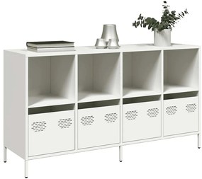 vidaXL Sideboard Λευκό 135x39x73,5 cm Ατσάλι ψυχρής έλασης