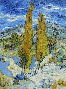 Αναπαραγωγή The Poplars at Saint-Rémy (1889), Vincent van Gogh