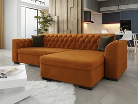 Chesterfield γωνιακός καναπές Comfivo 252, Λειτουργία ύπνου, Αποθηκευτικός χώρος, 275x154x82cm, 115 kg, Πόδια: Πλαστική ύλη | Epipla1.gr