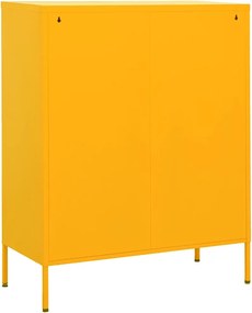 vidaXL Ντουλάπι Αποθήκευσης Μουσταρδί 80x35x101,5 εκ. από Ατσάλι