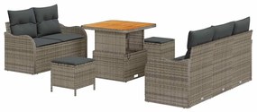vidaXL Σετ Καναπέ Κήπου 8 pcs Γκρι συνθετικό ρατάν