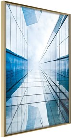 Αφίσα - Steel and Glass (Blue) - 30x45 - Χρυσό - Χωρίς πασπαρτού